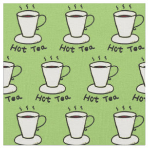 hot tea drink pattern fabric