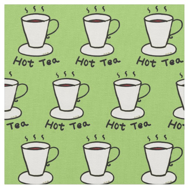 hot tea drink pattern fabric (Close Up)