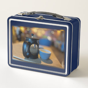 Hot tea metal lunch box