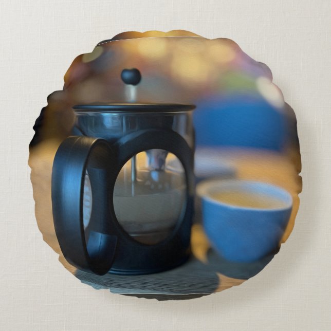 Hot tea round cushion (Front)