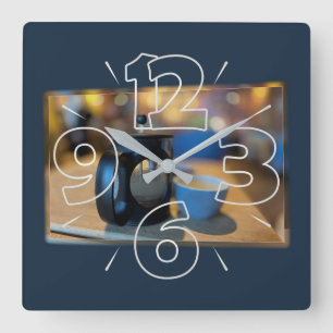 Hot tea square wall clock