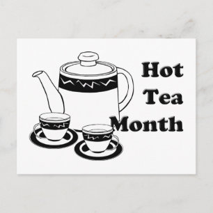 Hot Tea - Tea Pot and Tea Cups Postcard