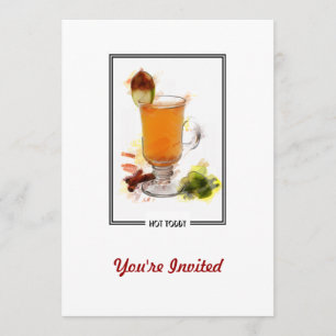Hot Toddy Cocktail Marker Sketch Invitation