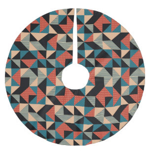 Hot Triangle: Geometric Memphis Style. Brushed Polyester Tree Skirt