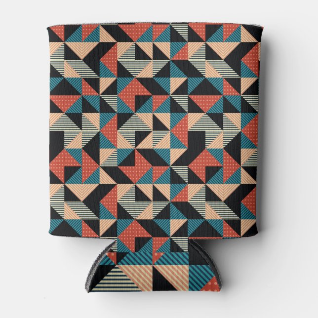 Hot Triangle: Geometric Memphis Style. Can Cooler (Front)