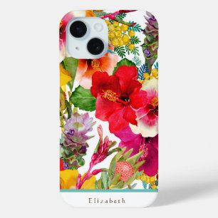 Hot Tropical Blooms iPhone 15 Case