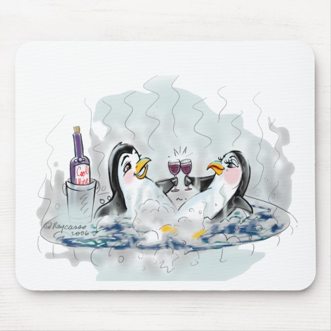 Hot Tub Penguins Mouse Pad (Front)