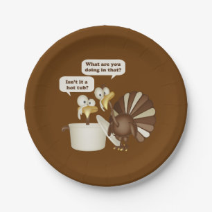 Hot Tub Turkey Paper Plate