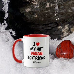 Hot Vegan Boyfriend Valentine´s Day Red Mug