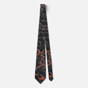 Hot Volcanic Ash Red Lines of Lava Texture Pattern Tie