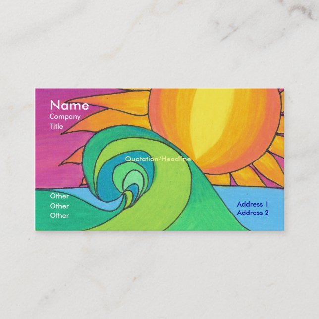 Hot Wave Business Card Template (Front)