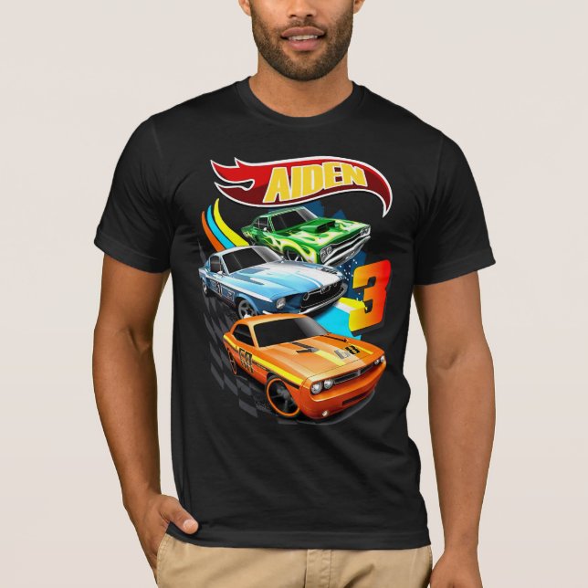 Hot Wheels Birthday T Shirt, Hot Wheels Theme Part T-Shirt (Front)