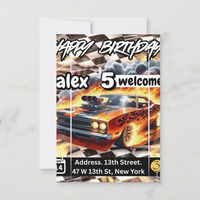Hot Wheels Invitations & Announcements (Front)