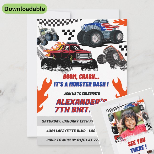 Hot wheels party invitations Boy Photo Bash  (Creator Uploaded)