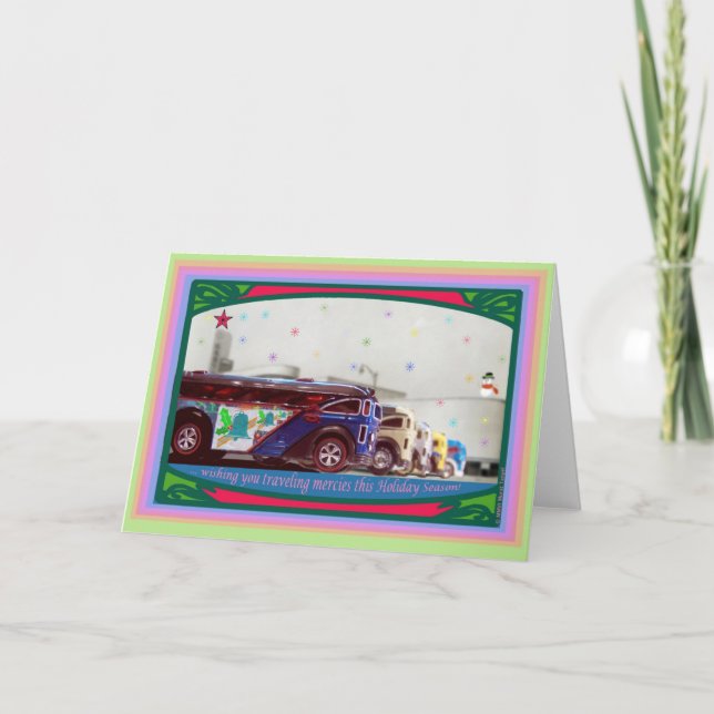 Hot Wheels Surfin'S'Cool Bus Christmas Card (Front)