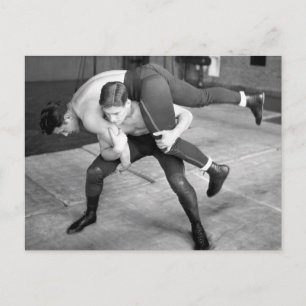 Hot Wrestlers Postcard