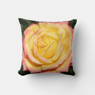 Hot yellow pink Rose Flower Cushion