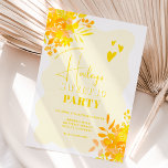 Hot yellow wavy frame boho floral Sweet 16 Invitation<br><div class="desc">Sweet 16 planning just got a whole lot prettier with our Hot yellow wavy frame boho floral birthday invitation. Get ready to celebrate in style! Our sweet sixteen invitation features hand painted bold hot yellow floral watercolor bouquet with peonies and roses, with a modern brush script font on a wavy...</div>