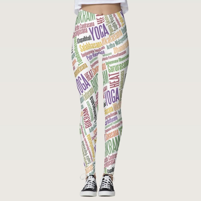 Hot Yoga, Bikram Yoga Positions Asanas Leggings (Front)