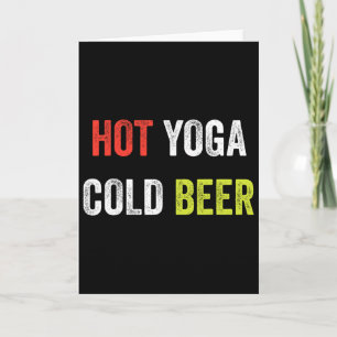 Hot Yoga Cold Beer Workout Tank Muscle Fitness Gym Card