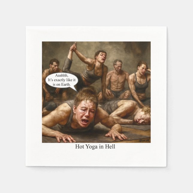 Hot Yoga in Hell.  Napkin (Front)