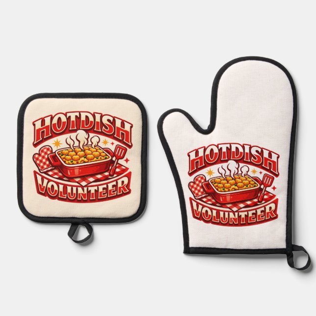 HOTDISH Volunteer Oven Mitt & Pot Holder Set (Front)