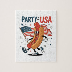Hotdog 4th of July fireworks Independence Day Jigsaw Puzzle