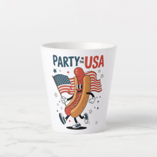 Hotdog 4th of July fireworks Independence Day Latte Mug