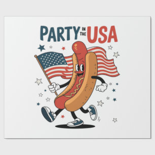 Hotdog 4th of July fireworks Independence Day Wrapping Paper