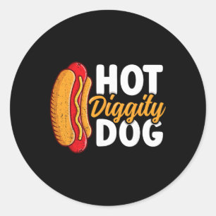 Hotdog 4th Of July Hotdogs Lovers Hot Diggity Dog Classic Round Sticker