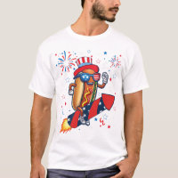 Hotdog 4th Of July Patriotic Rocket & Fireworks