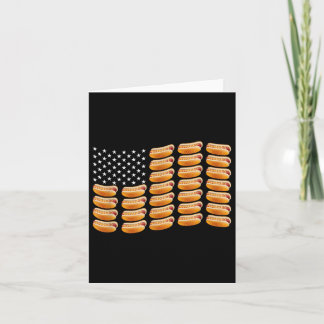 Hotdog American Flag July 4th Patriotic Summer Bbq Card