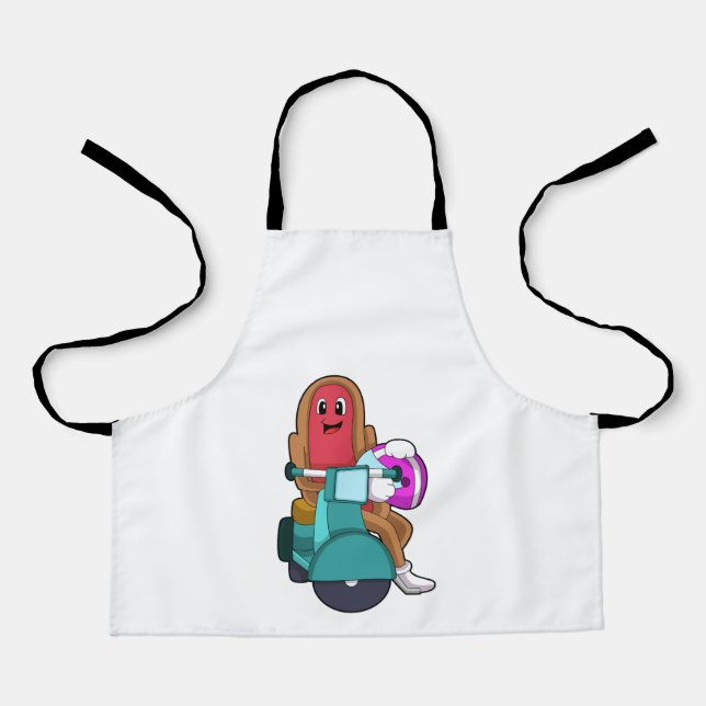 Hotdog as Biker with Scooter.PNG Apron (Front)