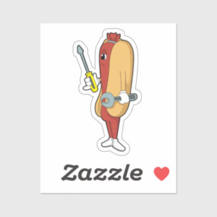 Hotdog as Mechanic with Tool
