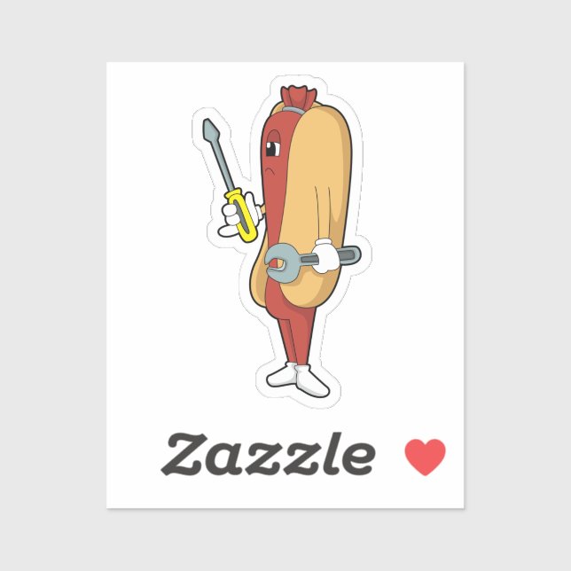 Hotdog as Mechanic with Tool (Sheet)