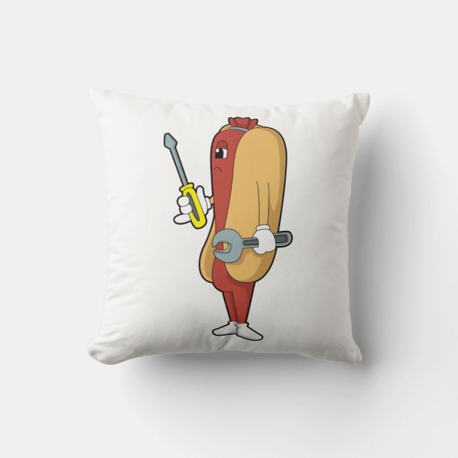Hotdog as Mechanic with Tool Cushion (Front)