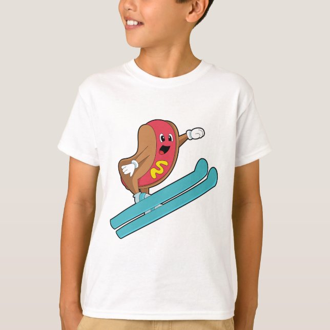 Hotdog as Ski jumper with Ski.PNG T-Shirt (Front)
