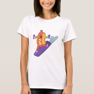Hotdog as Snowboarder with Sonowboard T-Shirt
