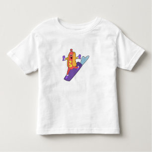 Hotdog as Snowboarder with Sonowboard Toddler T-Shirt