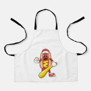 Hotdog at Baseball with Baseball bat Apron