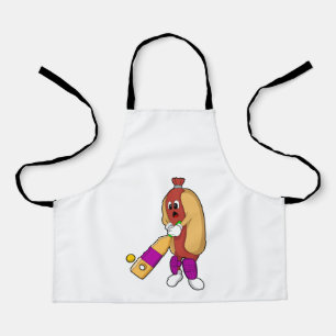 Hotdog at Cricket with Cricket bat Apron