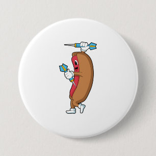 Hotdog at Darts with Dart.PNG 7.5 Cm Round Badge