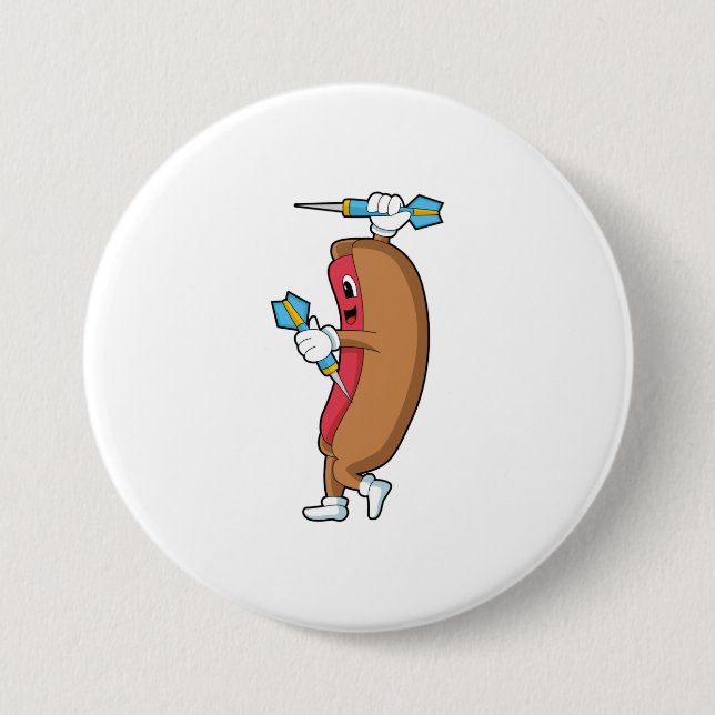 Hotdog at Darts with Dart.PNG 7.5 Cm Round Badge (Front)