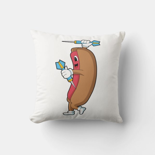 Hotdog at Darts with Dart.PNG Cushion (Front)