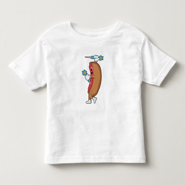 Hotdog at Darts with Dart.PNG Toddler T-Shirt (Front)