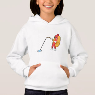 Hotdog at Fishing with Fishing rod