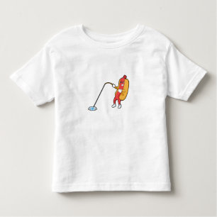 Hotdog at Fishing with Fishing rod Toddler T-Shirt