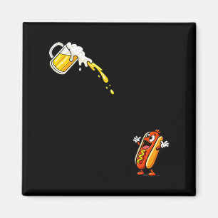 Hotdog Beer Chug 4th Of July Funny Hotdog Beer Magnet