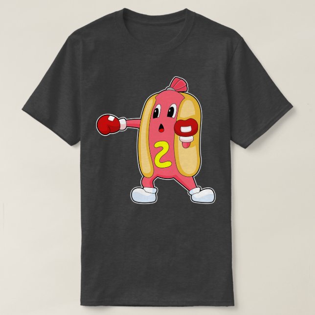 Hotdog Boxer Boxing gloves Boxing T-Shirt (Design Front)