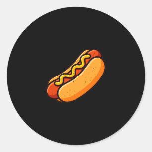Hotdog bun pocket wiener sausage fast-food lover classic round sticker